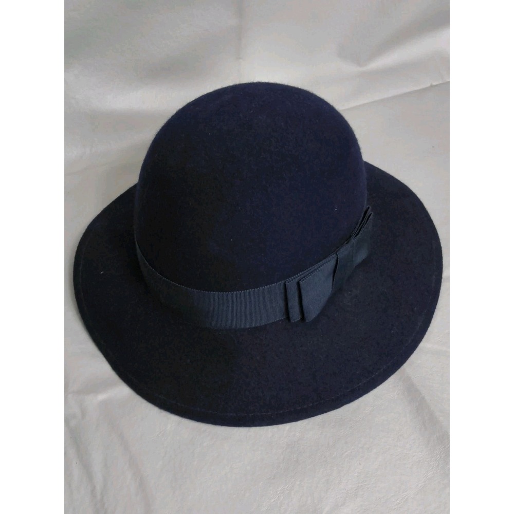 Vintage Lancaster For Lord & Taylor Wool Cloche Hat Size 22 Navy